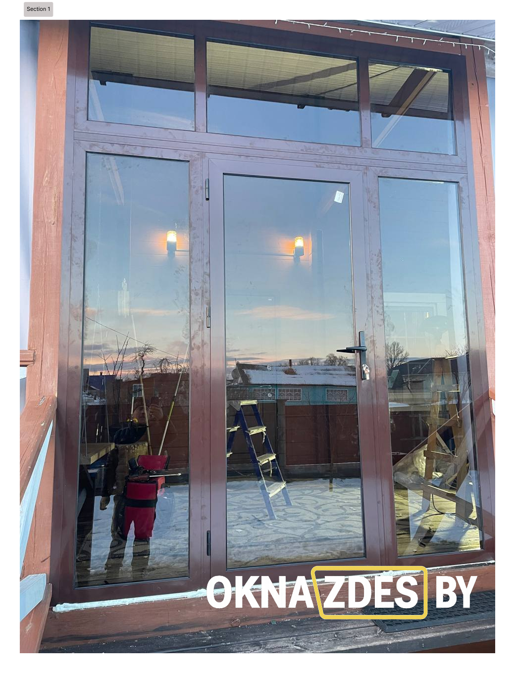 «Входная группа из холодного алюминия, стекло бронза 6 мм — вход на террасу, Минск»