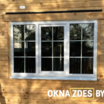 Окно ПВХ со шпросами для деревянного фасада (трехстворчатое, белое)