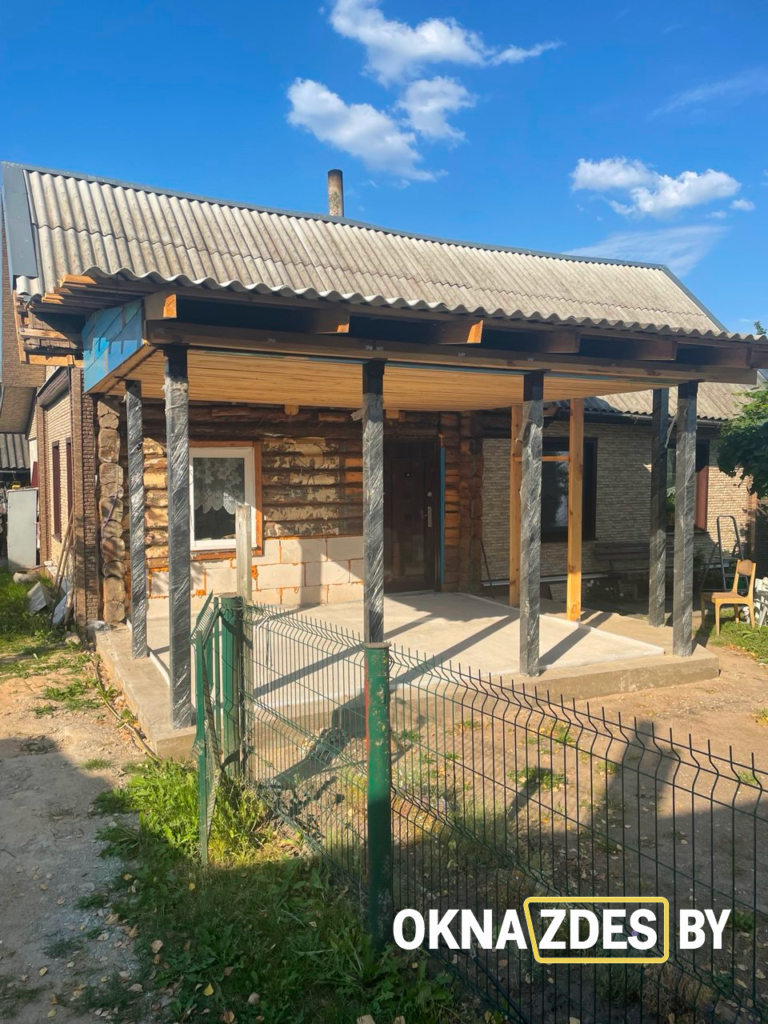 Основание и навес веранды, подготовка к остеклению