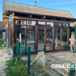 Терраса (веранда) ПВХ Salamander Streamline 76, стеклопакет 48 мм «бронза», фурнитура Roto — тёмный дуб