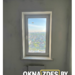 Одностворчатое ПВХ окно Salamander Streamline 76 в Минске — монтаж с откосами QUNELL