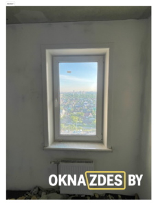 Одностворчатое ПВХ окно Salamander Streamline 76 в Минске — монтаж с откосами QUNELL