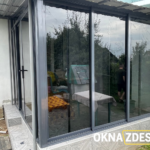 «Раздвижные двери Provedal P400 в цвете графит — холодный алюминий, система для террас и веранд, Минск»