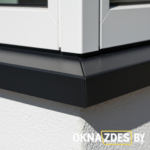 Металлический отлив на окне ПВХ — внешний угол и герметичное примыкание, Минск