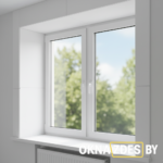 Внутренние откосы из ПВХ — оконный проём, аккуратные швы, вид под углом, Минск